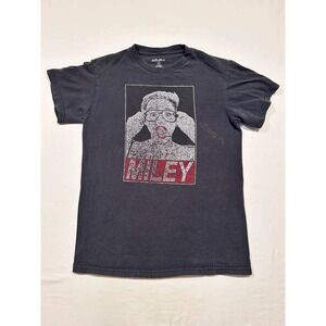Alvin's Island Miley Cyrus Graphic T-Shirt Black Small Pop Star Music Tee